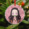 thumbnail image 4 of Kamado Nezuko Christmas Round Ornament Glass Circular Pendant Smooth Hanging Decoration for Home, Office & Christmas Tree, 4 of 8