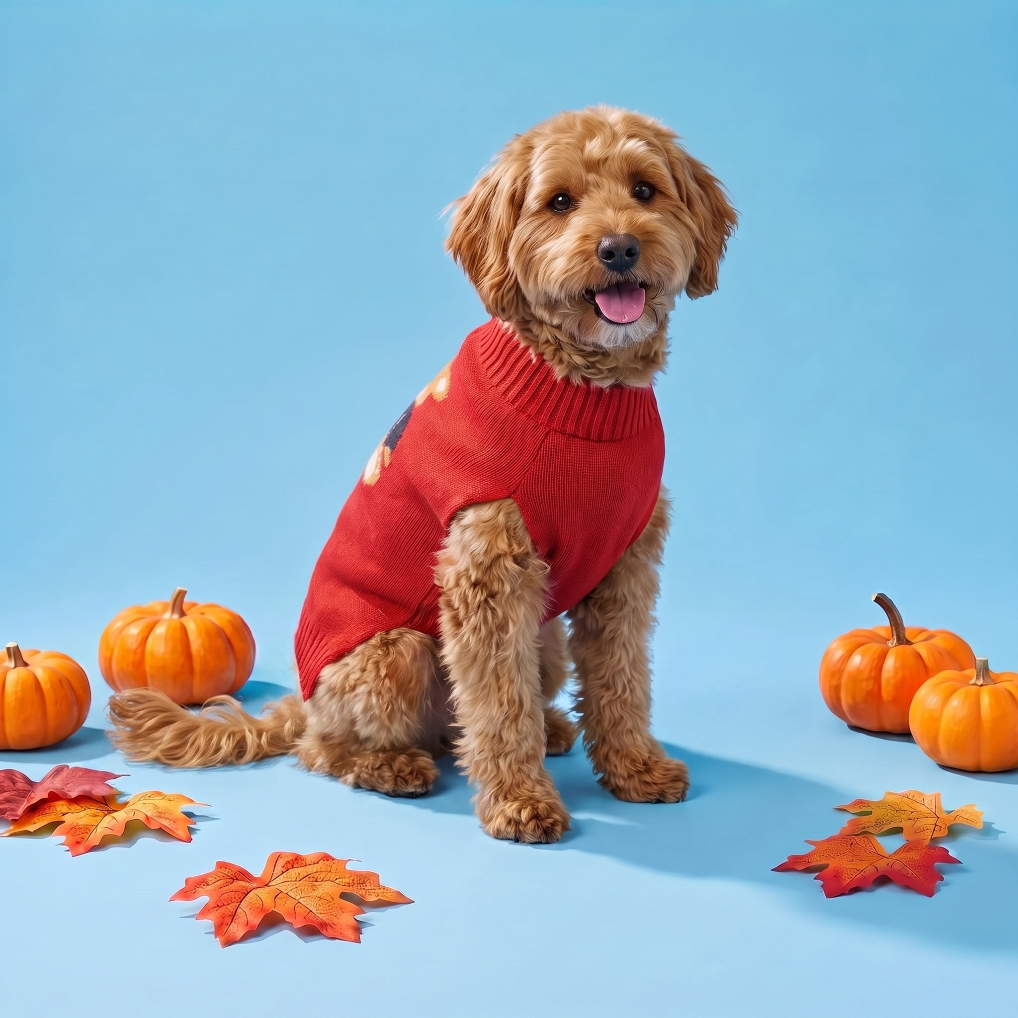 Vibrant Life Knit Sweater for Dogs, Teddy Bear, Orange, M