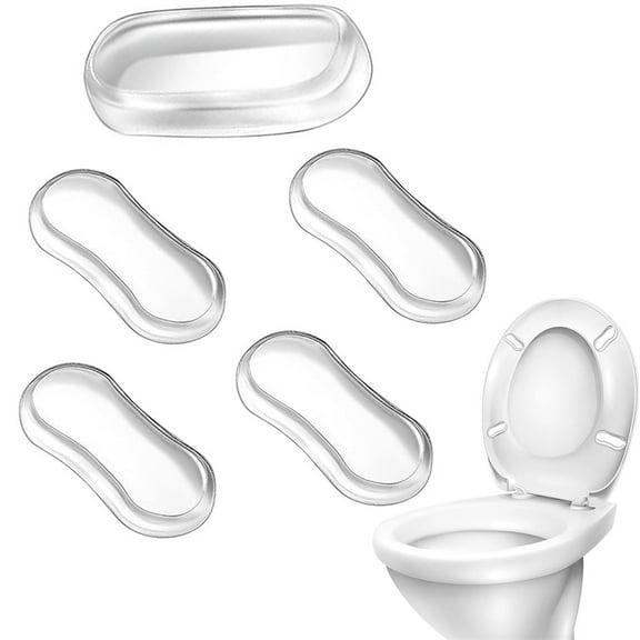 NOGIS 5 Pcs Toilet Seat Bumper Toilet Seat Bidet Replacement Kit Toilet Seat Buffers Universal Replacement Bumpers Silicone Bumpers for Bidet Toilet Seat Bumpers for Lid for Families Hotels