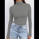 thumbnail image 4 of Camisetas de Larga para Mujer, Ropa Interior Térmica Básica de Otoño, Ropa de Invierno Gris XXL, 4 of 10
