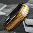 thumbnail image 4 of Tungsten Carbide Rings for Men Wedding Bands for Him 8mm Black Deer Antler Whiskey Barrel Guitar String, 4 of 5