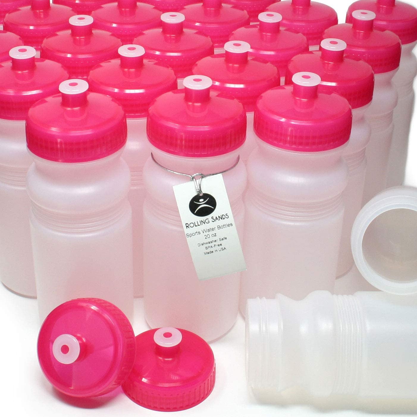 Rolling Sands BPA Free 20 Ounce Water Bottles Made in USA 8 Pack