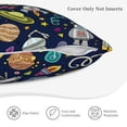 thumbnail image 5 of Bingfone Colorful Space Linen Throw Pillow Covers Cushion Case Pocket Button Vintage Farmhouse Pillowcase for Sofa Couch Bed 16"x16", 5 of 9