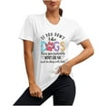 thumbnail image 2 of Daisyyozoid T-Shirt Joyeuse Fête des Mères pour Femmes Col Rond Imprimé Lettre Manches Courtes Décontracté, 2 of 5