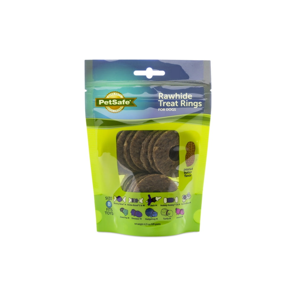 PetSafe Natural Rawhide Treat Ring Refills, Size B, Peanut Butter