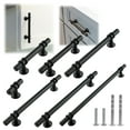 thumbnail image 1 of Modket M1612 Modern Euro Bar Cabinet Handle 304 Stainless Steel — 8-3/4" Overall Length, 6-1/4" (160mm) Hole Centers, Matte Black— 10-Packs, 1 of 1