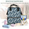 thumbnail image 5 of Pofeuu A Japanese Great Wave Print Diaper Bag Backpack, Multifunction Travel Pack Maternity Baby Changing Bags, Large Capacity, Waterproof, 5 of 6