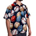 thumbnail image 2 of Baseball Men's Casual Poplin Printed Button Down Short Sleeve Summer Beach Shirts - Unisex, 2 of 6