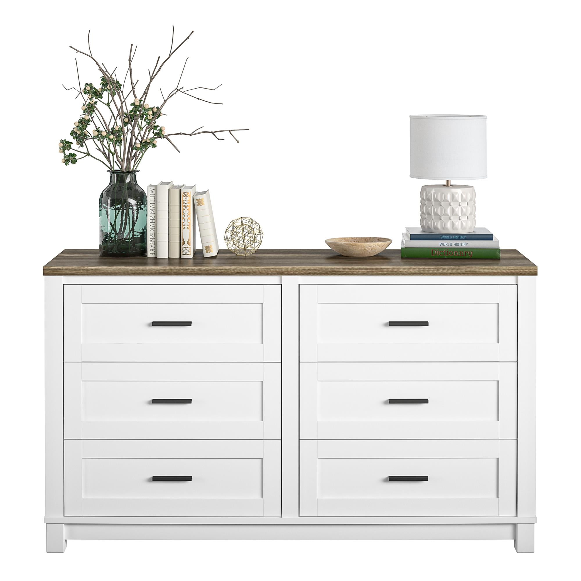 Better Homes Gardens Langley Bay 6 Drawer Wide Dresser White