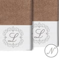 thumbnail image 2 of Authentic Hotel and Spa  100% Turkish Cotton Monica 2PC Embellished Hand Towel Set Latte N, 2 of 3