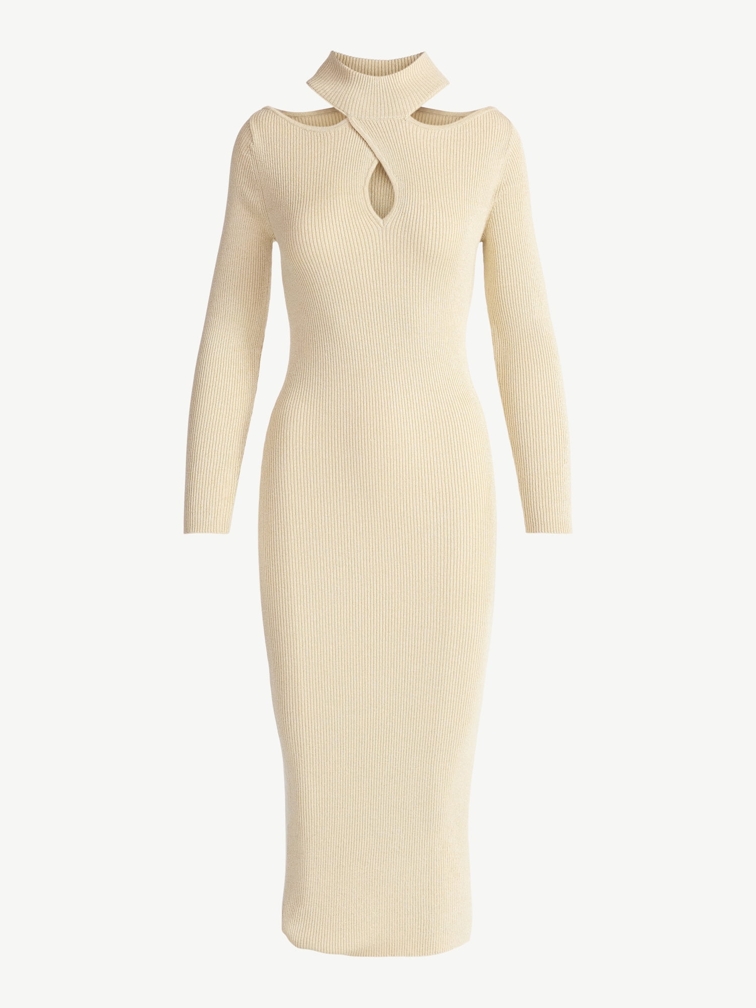 Sofia by Sofia Vergara Women's and Women's Plus Size Twist Front Sweater Dress, Mid Calf Length, Sizes XS-4X