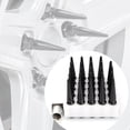 thumbnail image 3 of 16 pcs M14x2 112mm 4.5" Wheel Car Spike Lug Nuts Black Conical w/ Key, 3 of 4