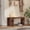 Walnut, variant on Rustic Farmhouse Bamboo Dining Bench, 35" Solid Sturdy Construction Indoor Bench, Dual Use as Dining Seat & Entryway Shoe Rack for Home Multi-Room Application