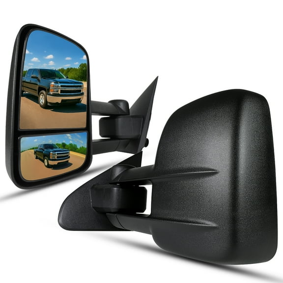 Spec-D Tuning Black Power Heated Towing Mirrors Compatible with 2014-2018 Chevy Silverado GMC Sierra 1500 Left   Right Pair