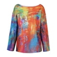 thumbnail image 4 of Chandail pour Femmes Chandail Imprimé Artistique Décontracté Tricot Chandail pour Femmes Mode Manches Longues Col Rond Blouse Hiver Chaud Couche Haut, Chandail pour Femmes G, 4 of 9
