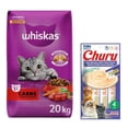 thumbnail image 1 of Whiskas Original Carne 20 kg + Churu Atún con Almeja Sobre con 4 Tubos de 14 g, 1 of 4