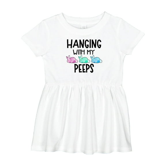 Inktastic Easter Hanging with My Peeps Pastel Bunnies Girls Baby Dress