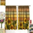 thumbnail image 2 of Sunflower Curtain Colored Wooden Boards Rustic CountryMinimalist Texture Rod Pocket Room Darkening Window Drapes for Bedroom Living Room Kitchen Cafe Office Decor （W26xL84 Inch） x2 Panels, 2 of 6