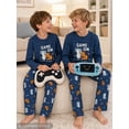 thumbnail image 5 of Beezizac Blue Cute "Game On" Capybara Axolotl Pajamas Boys Cozy Long Sleeve PJ Set Size 10, 5 of 7