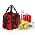 thumbnail image 4 of Bingfone Red And Black Abstract Skull Print Lunch Bag Insulated Lunch Box, Small Leakproof Cooler Food Lunch Containers Reusable High Capacity Lunch Tote Bags for Work, Travel, Outdoor, 4 of 5