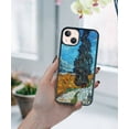 thumbnail image 5 of FINCIBO Soft Rubber Protector Cover Case for Apple iPhone 13 6.1" 2021 (NOT FIT Apple iPhone 13 mini 5.4" 2021/iPhone 13 Pro 6.1" 2021/iPhone 13 Pro Max 6.7" 2021), Road With Cypress And Star, 5 of 5