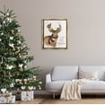 thumbnail image 2 of Stupell Industries All Roads Lead Home Christmas Deer Holiday Painting Gold Floater Framed Art Print Wall Art, 2 of 6