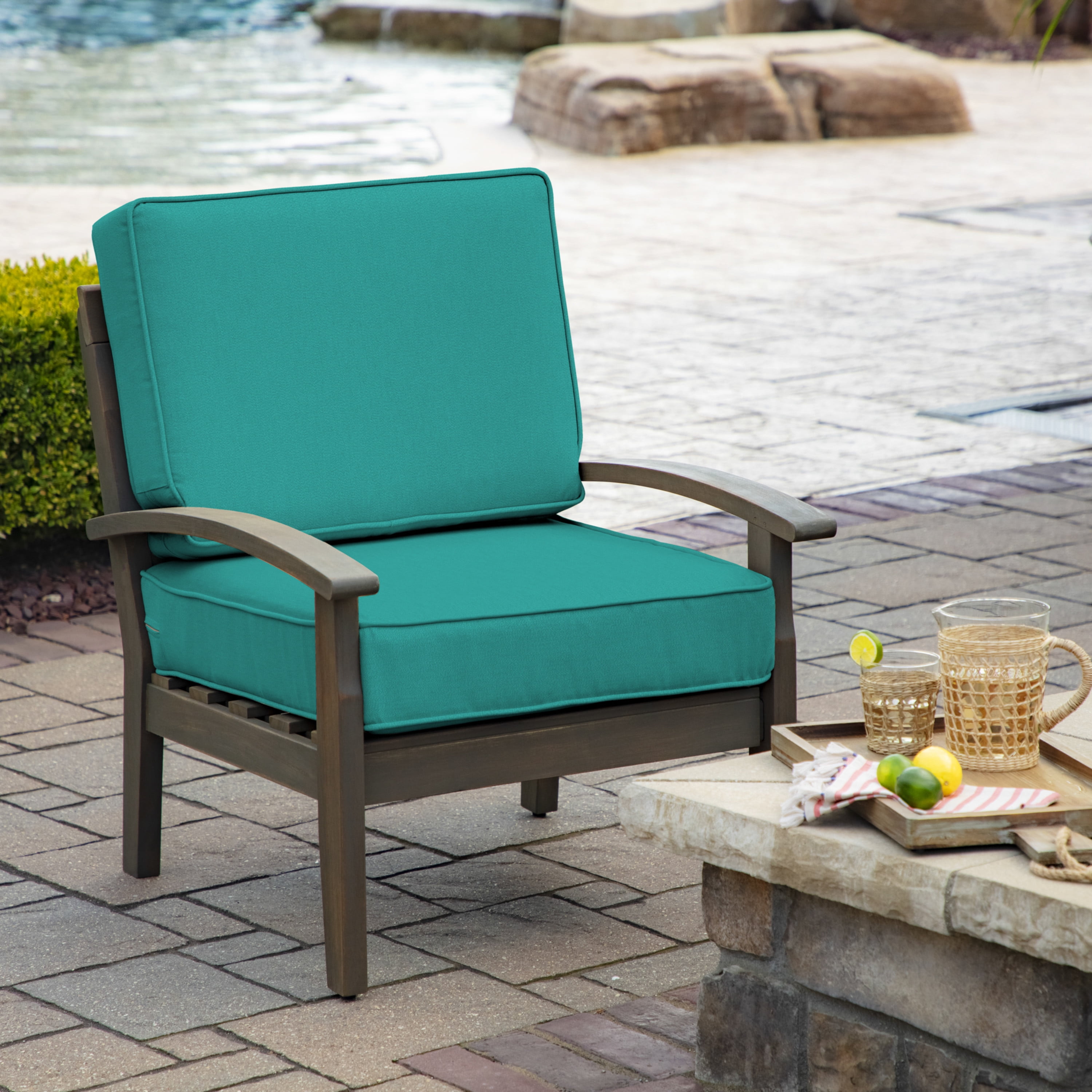 19 X 24 X 8 Profoam Outdoor Plush Deep Seat Back Cushion Leala Sapphire  Blue - Arden Selections : Target