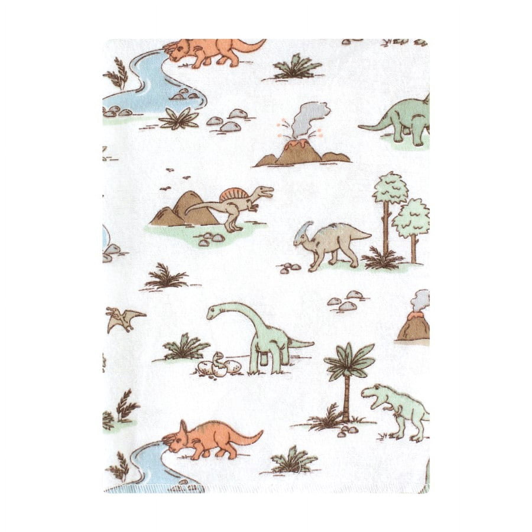 Hudson Baby Unisex Baby Cotton Poly Flannel Burp Cloths Bundle, Dinosaur Adventures, One Size