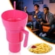 thumbnail image 5 of Contenedor portátil para refrigerios de 1000 ml, vaso y tazón de estadio a prueba de fugas, Combo 2 en 1 con pajita y mango para cine, viajes a casa, 5 of 6