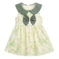thumbnail image 4 of Vornjynx Dresses for Kids Girls Crew Neck Tie-Dye Sleeveless Cute Bowknot Summer Casual Daily Dress Army Green Size 5t, 4 of 7