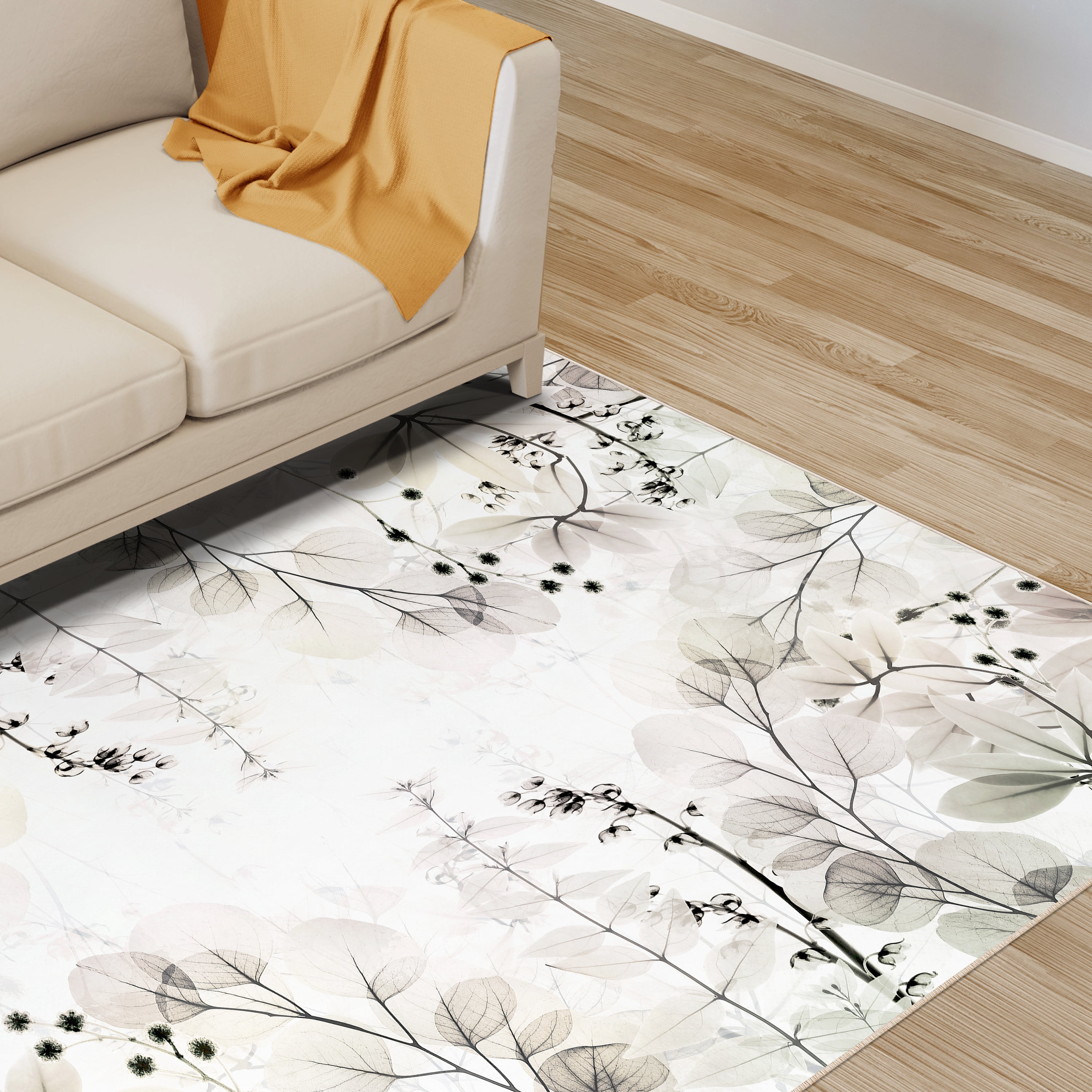 Miracles Of Love Washable Flowers Art Area Rug size 5'x8', Power-loomed, Heavenly Softness with Non-Slipping Backing