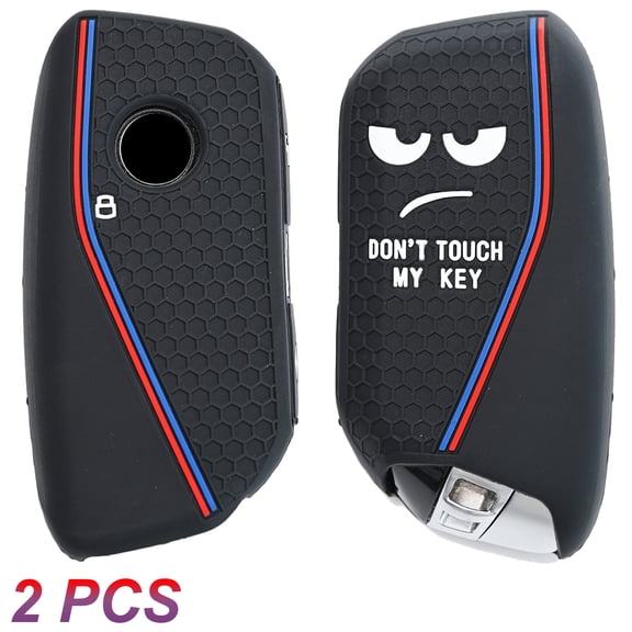 DON'T TOUCH MY KEY 2X Car Remote Key Fob Case Cover Keychain Shell Holder for Bmw Ix X7 I7 Xm X1 X5