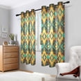thumbnail image 2 of Yayeee Window Curtains Light Filtering 63"x42" Grommet Panel Pair Home Living Room Decor, Geometric Patterns, 2 of 7