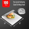 thumbnail image 2 of Insulation Sandwich Wrapping Paper Aluminum Foil Sheets - [200 Pack] - (14" x 16") - Aluminum Foil Sandwich Wrap Sheets For Sandwich Wraps, Burritos and BBQ, 2 of 9