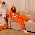 thumbnail image 5 of Yellow Plush Hooded Costume for Adults Polyester Pumpkin Print Hooded Oversized Onesie Pajamas Soft Cozy Funny Party One Piece Jumpsuit 2026 S, 5 of 7