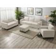 thumbnail image 1 of ijuicy Ensemble de Canapé Sectionnel, Ensemble de Meubles de Salon 3 Pcs avec Ottomane de Rangement Mobile, Comprend Canapé&Causeuse&Fauteuil, Beige, 1 of 8