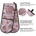 thumbnail image 2 of Yayeee Double Oven Mitt Kitchen Heat Resistant Baking 35" x7" Quilted Glove, Pink Gingerbread Houses, 2 of 6