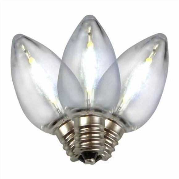 Bombillas LED C7 de Holiday Bright Lights, color blanco puro, 25 unidades