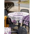 thumbnail image 5 of Outdoor Tablecloths with Umbrella Hole & Zipper, Happy Birthday 60x60 Inch Square Tablecloths, Purple Luxury Dress Crown Carriage Flowers Waterproof Table Cloth, Patio/Pool/Picnic Table Covers, 5 of 8
