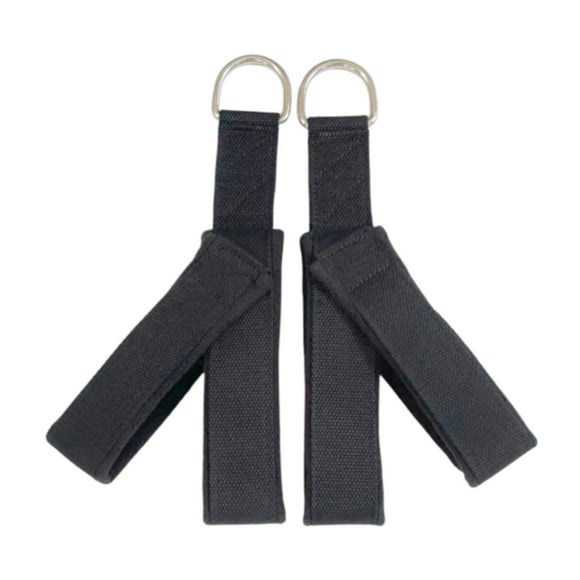2 correas de pilates con anilla en D, correas de fitness flexibles para principiantes y hombres Negro