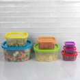 thumbnail image 2 of 7 Piece Plastic Food Storage Container Set with Multi-Colored Lids, 2 of 6