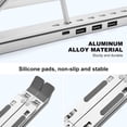 thumbnail image 4 of Laptop Stand with USB、Type C and RGB Lights Aluminum Adjustable Foldable Laptop Stand for Desk Ergonomic Portable Laptop Riser Holder Compatible with Laptops and iPad . Si, 4 of 7