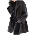thumbnail image 2 of Usmixi Womens Winter Wool Coat Trench Jackets for Women Plus Size Casual Solid Open Front Cardigan Outwear Long Sleeve Lapel Comfy Woolen Outerwear with Pocket Wool Coat Flash Deals, 2 of 7