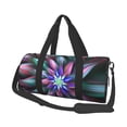 thumbnail image 2 of Xecao Colored Abstract print Round Travel Duffel Bag is a foldable gym bag with an inner pocket, perfect for travel sports, 2 of 8