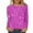 Purple, variant on CFLVAEK Sequin Glitter Shirts for Women Trendy Sparkly Graphic T Shirts Casual Long Sleeve Club Blouse Tops Comfy Round Neck Party Tops L