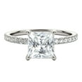 thumbnail image 5 of Mauli Jewels 1.55 Carat Princess Moissanite Natural Diamond Engagement Rings for Women 14K White Gold, Gifts for Her, 5 of 9