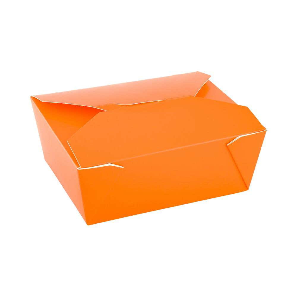 Bio Tek 45 oz Rectangle Tangerine Orange Paper #8 Bio Box Take Out  Container - 6 3/4 x 5 1/2 x 2 1/2 - 200 count box