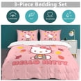 thumbnail image 5 of Hello Kitty Duvet Cover Set 3-Piece Bedding Set Soft Warm And Comfortable Soft Bed Set with 1 Duvet Cover And 2 Pillowcases for Bedroom All Season 90"x90", 5 of 7