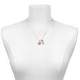 thumbnail image 2 of Delight Jewelry Silver-tone Small Pink Cupcake with Crystal Sprinkles - Large Goldtone Crystal Initial - J - Charm Necklace, 17.5"+2", 2 of 4