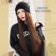 thumbnail image 3 of Easter Hooded Straight Wig 70Cm, Brown - Long Straight Wig Hat Hooded Wig Winter Cap Caps Casual Women Wig Hats with Hair Brown Pullover Toupee St. Patrick'S Day, Wedding, Season, Anniversary, 3 of 8